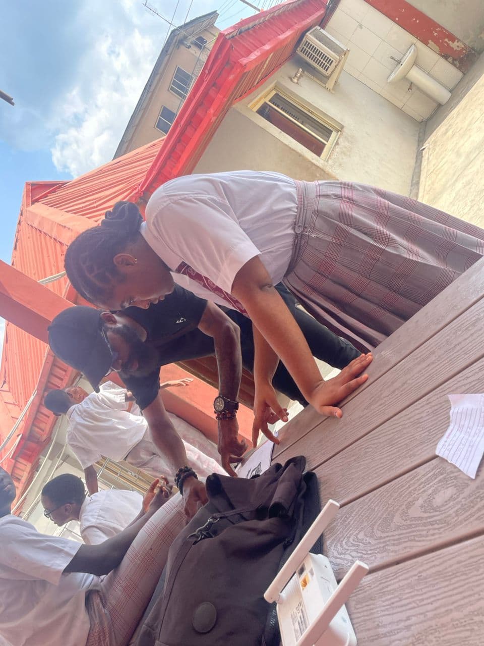 Students learning digital skills in a TechUp classroom